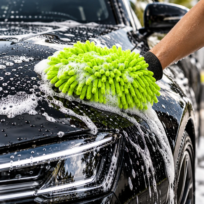 Kaiser Large Chenille Wash Mitt V3 – rękawica do mycia auta, zielona