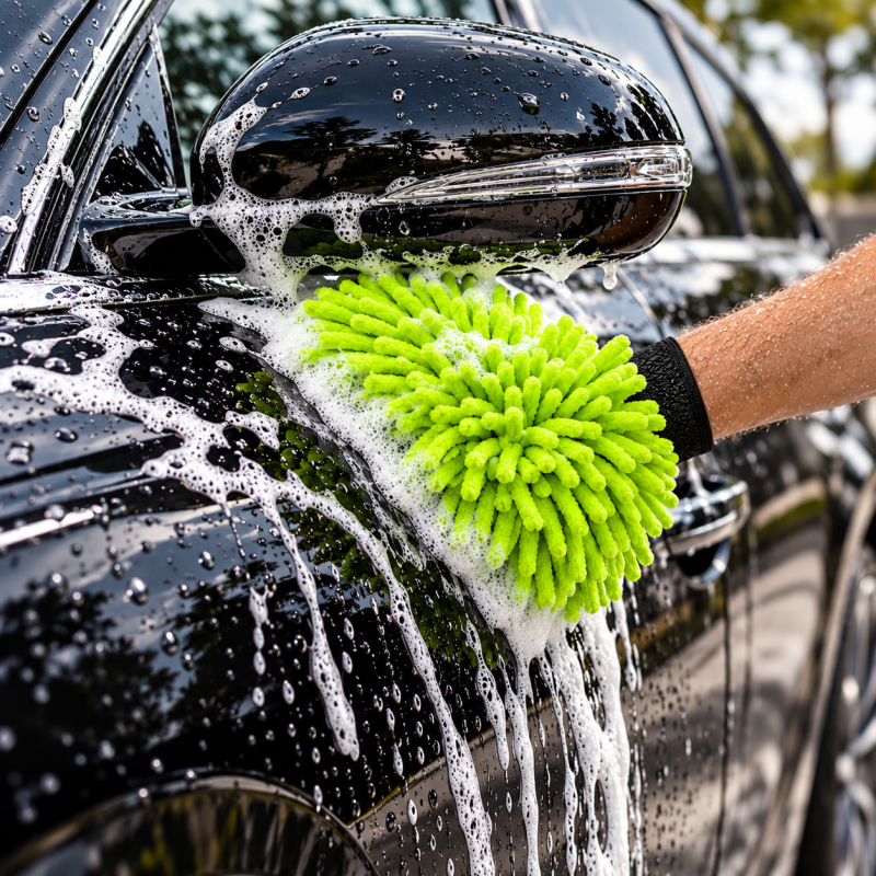Kaiser Large Chenille Wash Mitt V3 – zestaw 3 rękawic do mycia auta, zielone