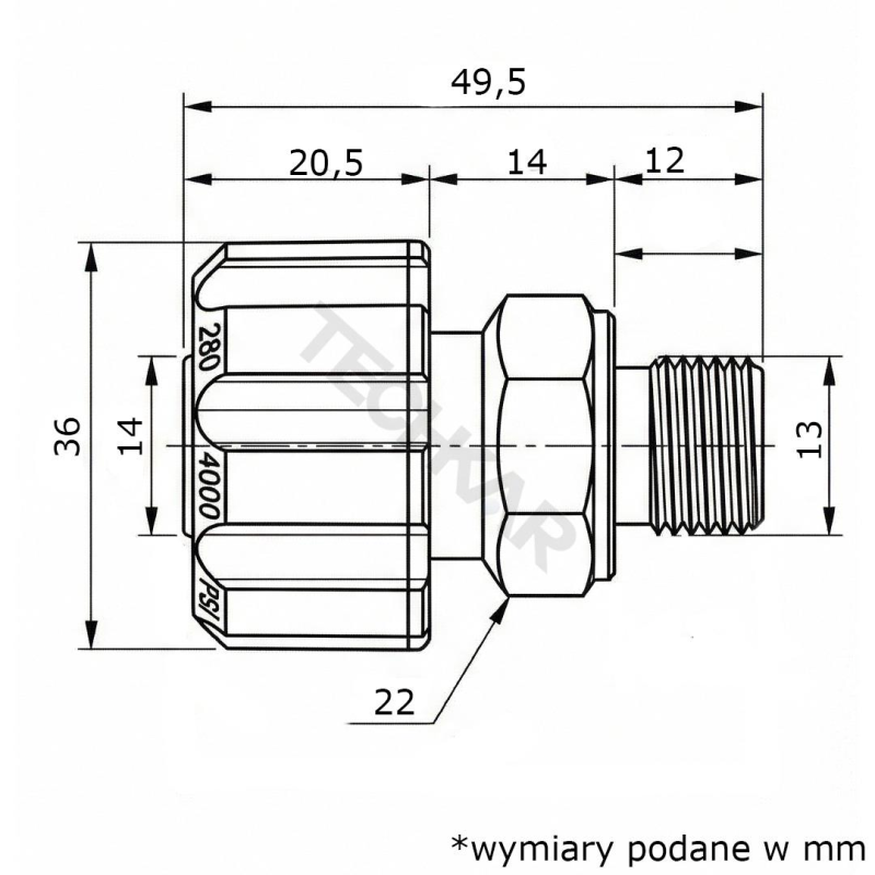 Adapter do pianownicy Karcher HD/HDS M22 1/4"