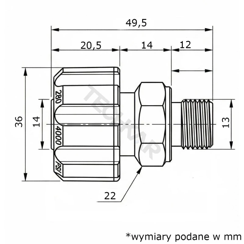 Adapter do pianownicy Karcher HD/HDS M22 1/4"