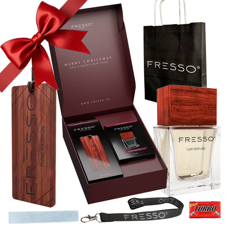Fresso Christmas Gift Box Pure Passion  - Świąteczny zestaw prezentowy perfum zawieszka NA PREZENT