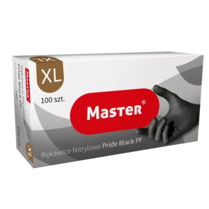 Master rękawice nitrylowe czarne XL bezpudrowe 100 szt.