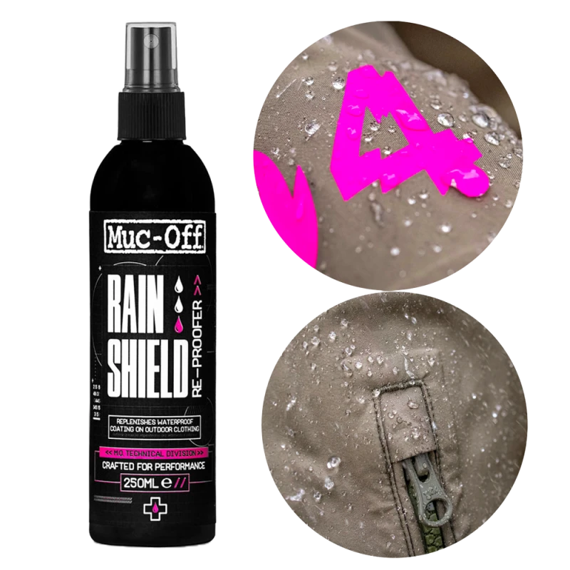 Muc-Off 20506 Rain Shield 250ml - impregnat do odzieży motocyklowej