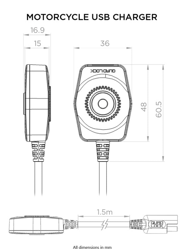 Quad Lock Motorcycle USB Charger - ładowarka USB do motocykla