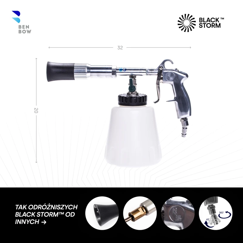 BenBow 104 Black Storm pistolet czyszczący do wnętrza auta