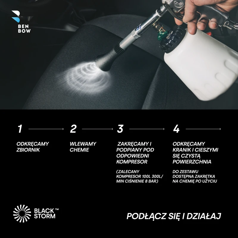BenBow 104 Black Storm pistolet czyszczący do wnętrza auta