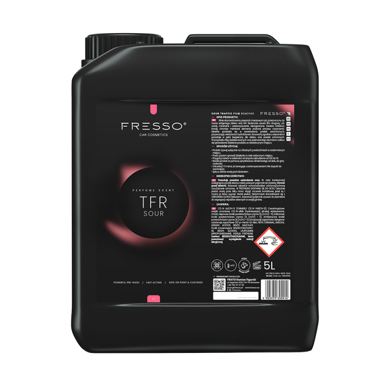 Fresso TFR Sour 5L – Kwaśny TFR do Pre-washu | Usuwa Water Spoty