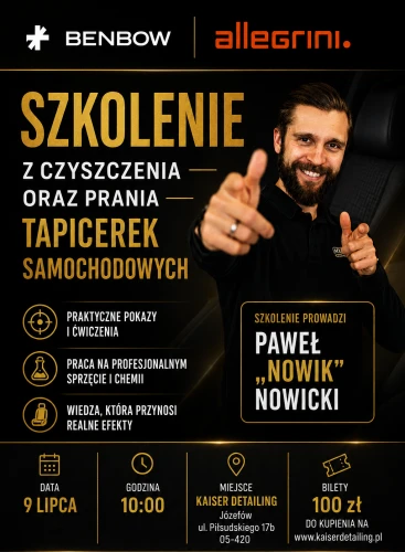 Szkolenie z czyszczenia i prania tapicerki z MX Nowicki & BenBow & Allegrini