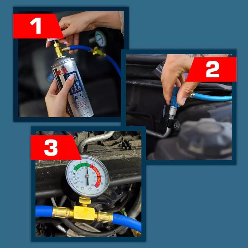 CarFix 5w1 Gaz Do Nabijania Klimatyzacji R134a + Przewód z manometrem