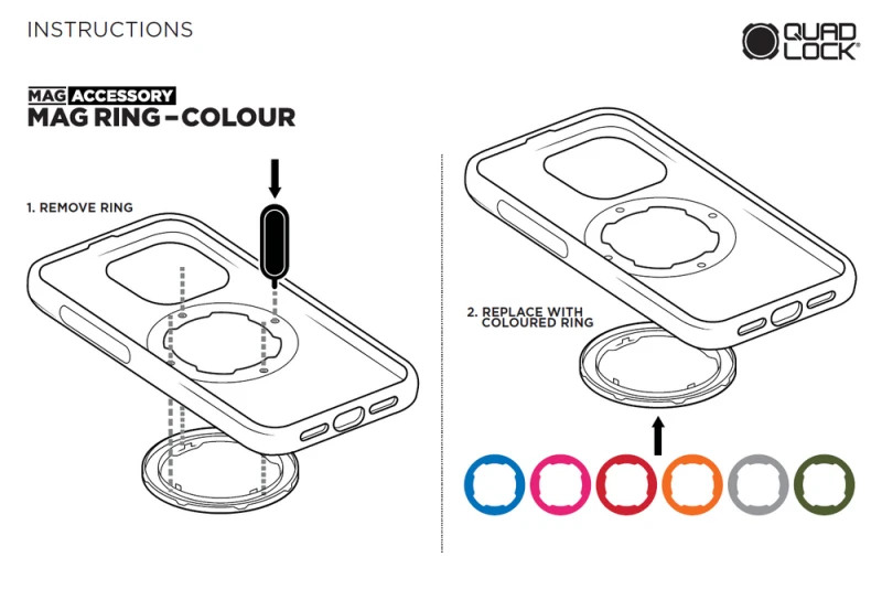 Quad Lock MAG Ring V2 Czarny — wymienny magnetyczny pierścień