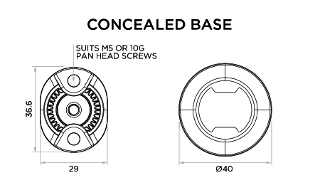 Quad Lock 360 Base Concealed Small - Mała podstawa