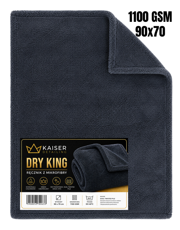 KAISER DRY KING 90x70 1100GSM Ręcznik Premium do osuszania auta
