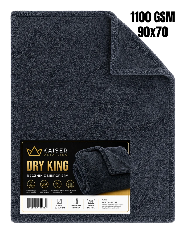 KAISER DRY KING 90x70 1100GSM Ręcznik Premium do osuszania auta