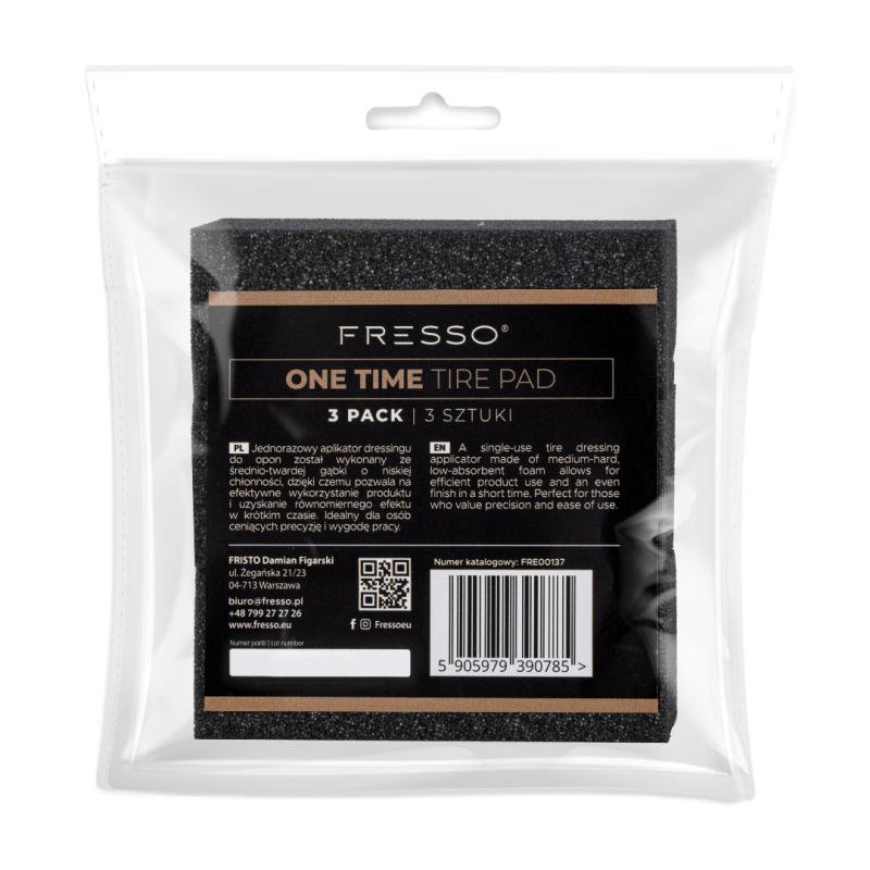 Fresso One Time Pad 3 szt. - jednorazowe aplikatory do dressingu opon