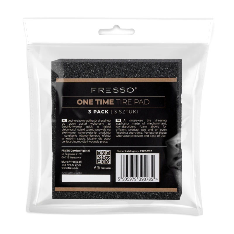 Fresso One Time Pad 3 szt. - jednorazowe aplikatory do dressingu opon